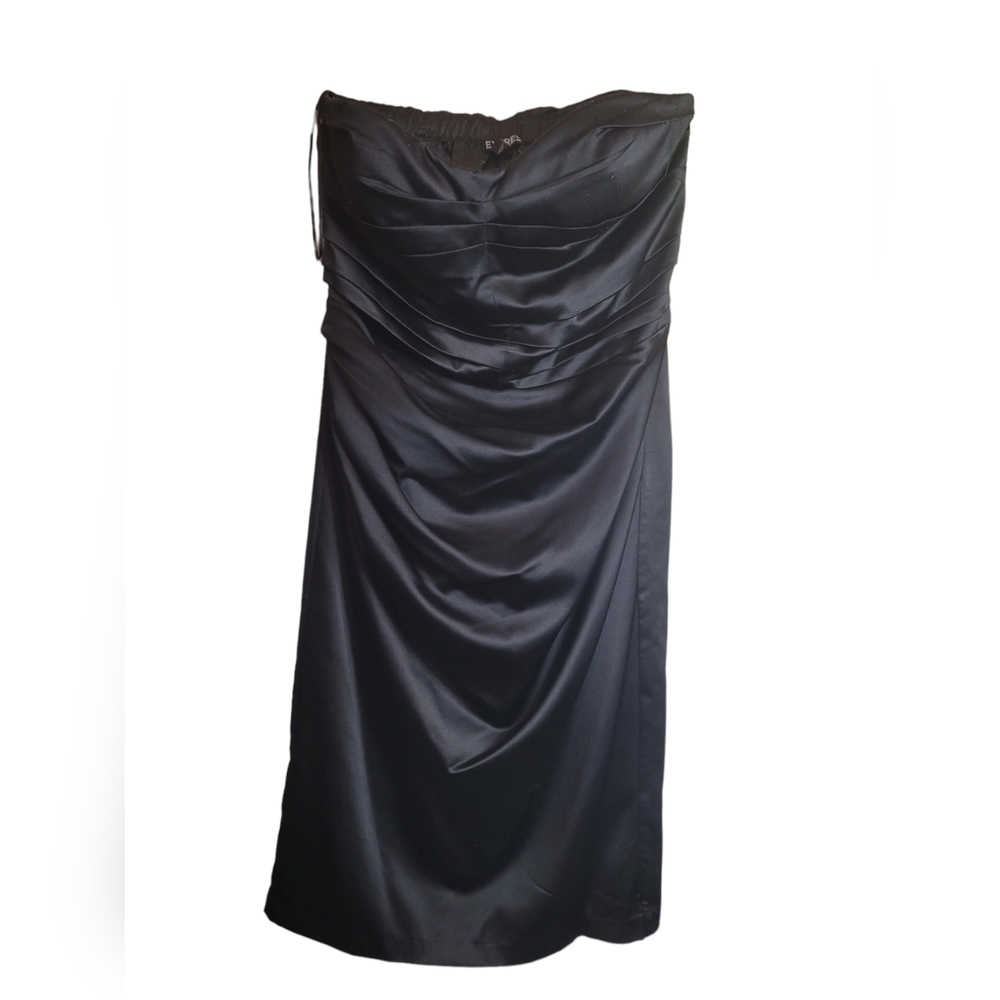 EXPRESS Black Satin Sweetheart Strapless Dress